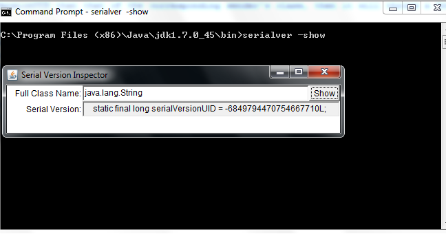 serialver command in java