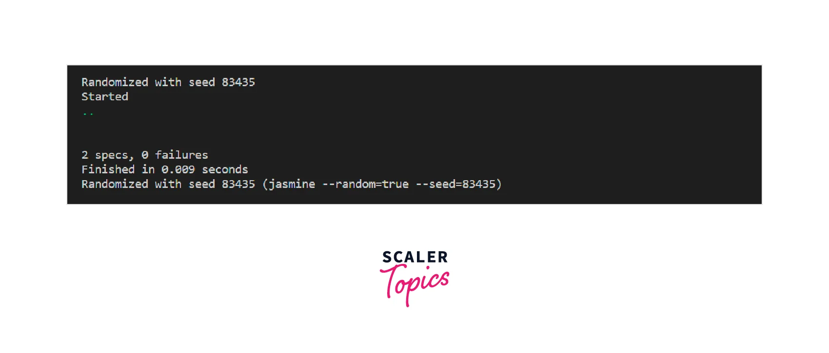 output jasmine testing framework