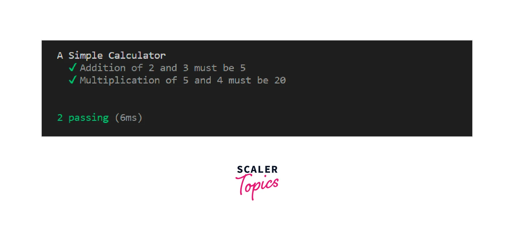 output mocha testing framework